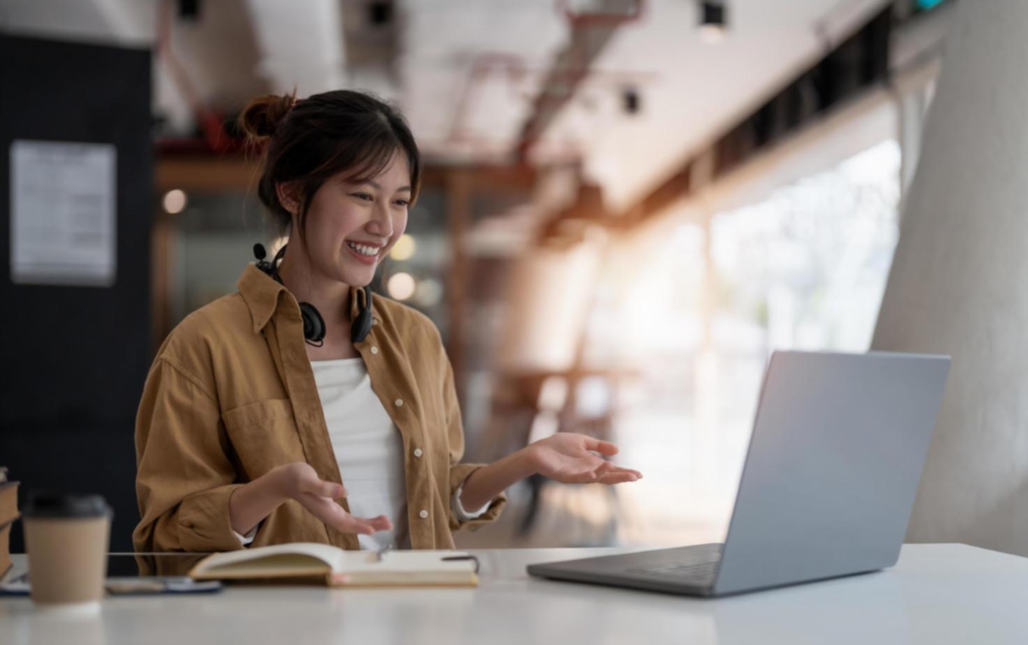 Financial education session with participant reviewing investment materials